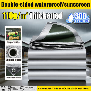 ✨24 hours delivery✨tarpaulin waterproof 6*6Ft 9*9Ft 12*12Ft tarpaulin canvas outdoor canopy 1500D canvas waterproof rainproof cloth balcony rain shade tarpulin canvas tarpaulin sheet awning canopy canvas sheet 防雨布