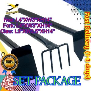 Metallogy SET Cangkul Mini x3 Gardening Planting Durable Farm Hoe Fork Claw Land Clearing Tool [CHEAP AND VALUABLE]