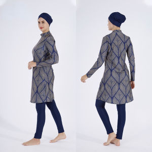 Motive Force Baju Renang Muslimah Swimming Suit Full Set Baju Renang 3 Pieces Burkini Plus Size Swimsuit Long Sleeve Swimming Suit Women