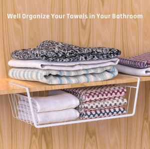 Nearra Black Hanging Storage Stable Basket Under Shelf Desk Organizer Multifunctional  Pull Out Racks