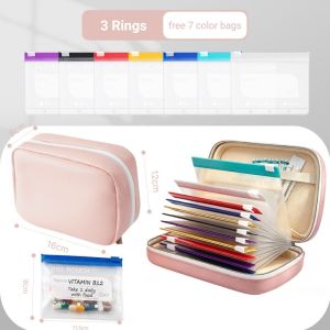 Pill Organizer Case with 7 Zipper Pouch Medicine Pill Pouch Binder Set Waterproof Storage Bag