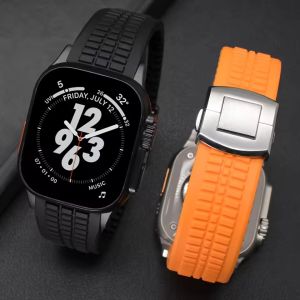 สาย สำหรับ Apple Watch Ultra 3 2 1 49 มม. สายนาฬิกา iWatch Series 11 10 9 8 7 6 5 4 SE3 46 มม. 45 มม. 44 มม. 42 มม. นาฬิกาสมาร์ท ยางสาย สำหรับ สายแอปเปิ้ลวอช ซิลิโคน ของแท้สาย