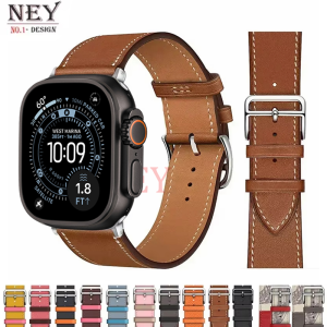 Leather Watch Straps for Apple Watch band 44/45mm 42mm 46mm 40/38/41mm bracelet iWatch series 11 10 9 8 7 6 5 4 SE Ultra3-2 49mm