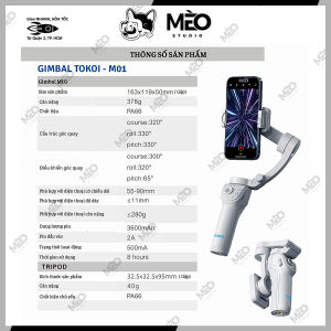 Gimbal chống rung điện thoại TOKQI M01 - Hỗ trợ tất cả dòng máy - chống rung 3 trục - 945