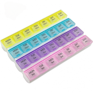 Medicine Pill Box Storage Plastic Portable 7 Days A Pill Medicine Box 28 Cells Drug Box Pill Everyday Weekly Box