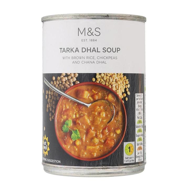 Marks & Spencer Tarka Dhal Soup With Brown Rice Chickpeas And Chana