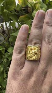 Nhẫn nam mạ vàng đính đá cực ngầu chạm rồng Mẫu 050RUH.130221 - Mang đi chơi đi tiệc rất đẹp