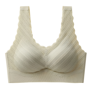 【Famous Japanese underwear brand】Seamless Padded Bra Ruffle Beauty Back Womens Push Up Bra Breathable Wide Strap Vest Tops Bralette Wireless Bra Female