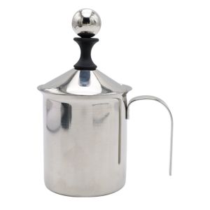 MNTT Double Mesh Milk Frothing Mug Cup Stainless Steel 400ML Coffee Foamer Easy To Clean Coffee Preparation Coffee Mixer Kitchen Tool