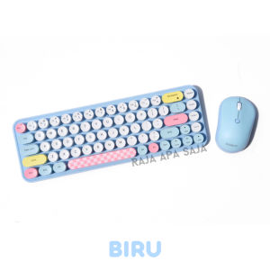 Keyboard Mouse Set Combo Wireless Aesthetic Tanpa Kabel Kantor Office Laptop Komputer Robot KM3600