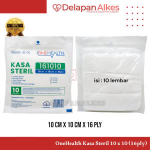 OneHealth Kasa Steril 161010 10x10 cm 16 Ply Satuan Per Piece Perban Lipat Dalam 10 x 10 cm