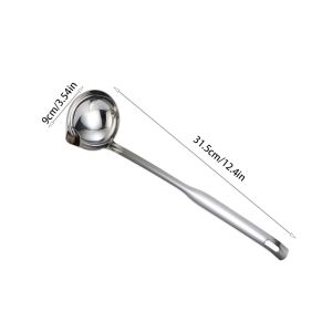 ROLL 304 Stainless Steel Oil Separating Spoon Long Handle Oil Draining Filtering Tool Oil Separator Soup Cooking Gadget Skimmer Spoons Home Kitchen