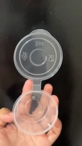 【Buy 50 Take 50】Hinged Sauce Cup With Cover Plastic Cups Disposable Food Container 1/1.5 /2/3/4oz
