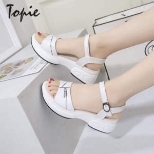 Topie 2023 Ankle Strap Letter Print Sandals: Non-Slip Summer Sandals for Women