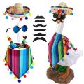 PAZNUL 9Pcs Tự làm Trang phục của ngỗng hiên nhà Mexico Màu sắc rực rỡ Polyester Bộ quần áo Lawn Goose Độc đáo Quần áo Garden Goose Đồ dùng tiệc tùng. 