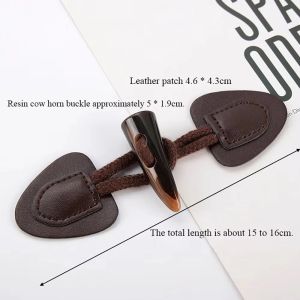 xpkQ Trendy Vintage Horn Buckle PU Leather Fastener Sew-On Horn Buttons Resin Bags Decoration Sewing Crafts Button for Coats Jackets Z5Q1T