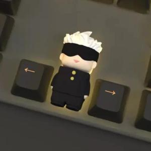 Satoru Gojo Keycaps Custom Cartoon Anime Resin Point Keycap Cute Original Artisan Design Up and Down Keys Cap for Gamerskeyboard