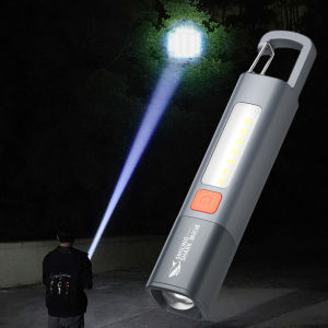 LED Camping Flashlight Compact Camping Torch Type C USB Rechargeable Mini Lightweight Torch 300LM for Hiking Climbing