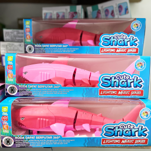 Mainan Ikan Hiu Berjalan Nyala Lampu & Music Baby Shark Kemasan Dus
