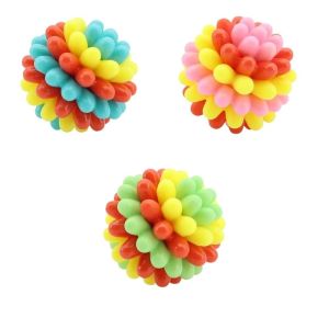 NUBE Colorful Dog Elastic Ball Toy Bite Resistant Elastic Ball Pet Chewing Toy TPR Interactive Dog Toy Dog Cat