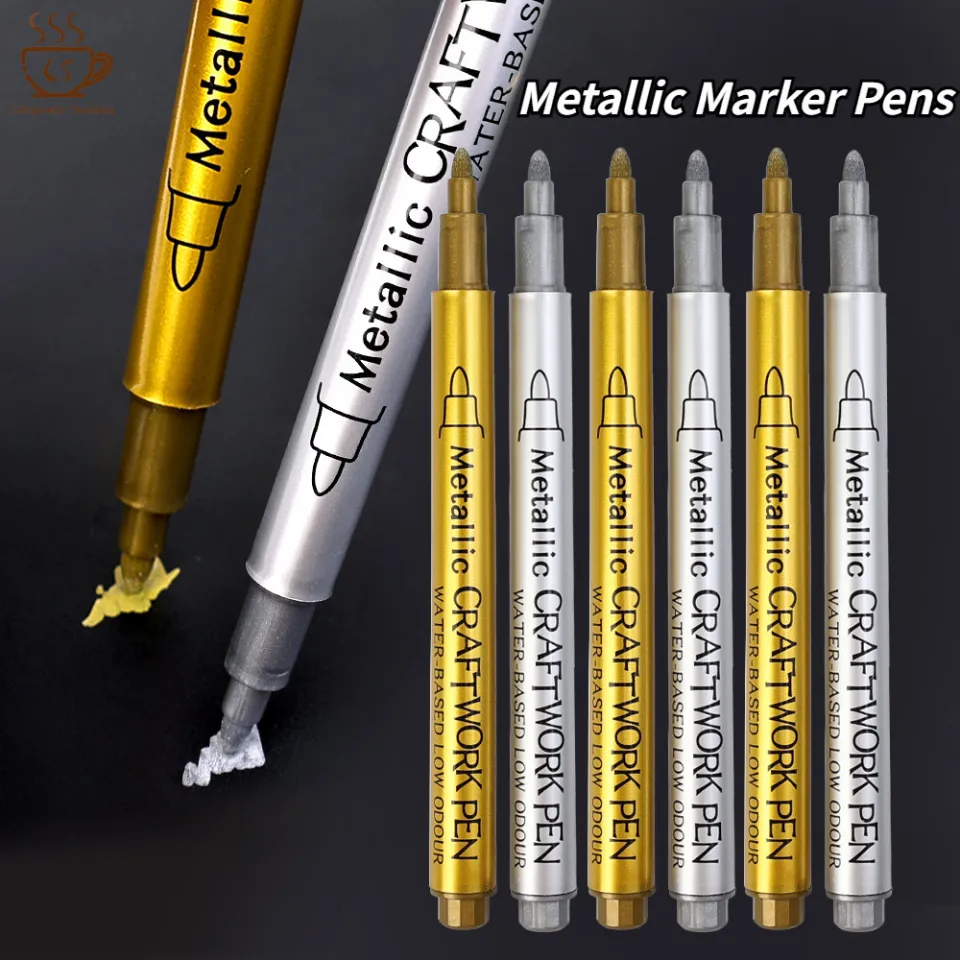 Gold Silver Fabric Paint Pen 1/3Pcs Metallic Marker Pens DIY Gold