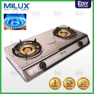 【NEW】 MILUX MS-3399 DOUBLE BURNER STAINLESS STEEL GAS STOVE COOKER COOKING COOK DAPUR MASAK MEMASAK 煤气炉 Ediyonline Ediy