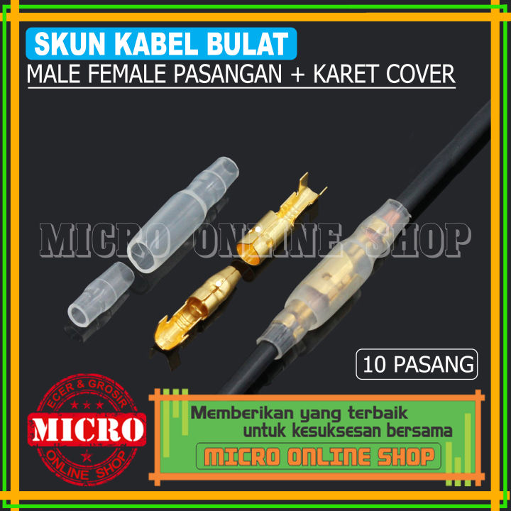 Paket Pasang Skun Bulat Male Female Pasangan Karet Kondom Skun Kabel Motor Lazada Indonesia