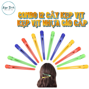 Kẹp mỏ vịt nhựa một chân inox dễ dàng ghim vào tóc khi sử dụng không bị tuột không bị đau.