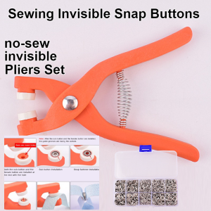 🔥Hot Sale🔥Snap Fasteners Five Claw Buckle No Sew Set Installation Tools Invisible Snap Fasteners No Sew Snap Fastener Pliers Kit For 4 Prong Snap Buttons Invisible Press Studs Attacher Tool Set  For Clothing DIY Snap Button Attacher