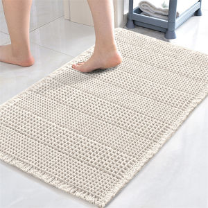 1PC Anti Slip Bathmat Solid Color Bathroom Toilet Water-absorbing Floor Towel Rug Plaid Shower Foot Mat washable Bath Feet Pad2026