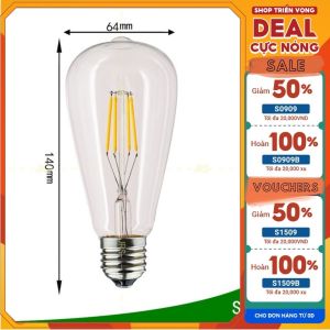 Bóng đèn LED trang trí tiết kiệm điện đèn Led Edison ST64 4w đui e27 trang trí decor bền đẹp - 08520014