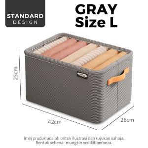 MPH Foldable Storage Box Closet Storage Basket with Metal Frame & Metal Stand Support Kotak/Bakul Simpanan Blanket Toto Home Organizer Stackable Large Capacity Wardrobe Organiser Toys/Clothes Harga Murah