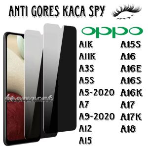 ANTI GORES KACA PRIVASI ( ANTI SPY ) OPPO A1K / A11K / A3S / A5S / A5 2020 / A7 / A9 2020 / A12 / A15 / A15S / A16 / A16E / A16S / A16K / A17 / A17K / A18 TEMPERED GLASS PELINDUNG LAYAR FULL TEMPERGLASS