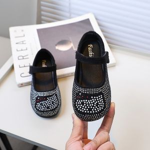 Giày bé gái công chúa thời trang ngọt ngào mèo pha lê dễ thương ngọt ngào(size23-34)【FA-21】