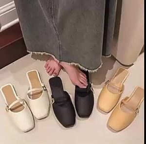 [Free Shipping] 2025 Summer WomenS Retro Square-Toed Slip-On Mules With One Strap Trendy Lightweight And Comfortable For Outdoor Wear