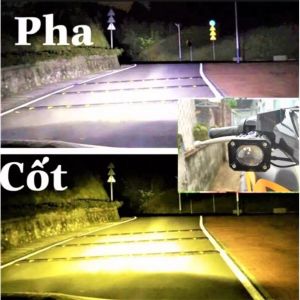 Đèn trợ sáng 2 mầu F22X-F22X MẪU MỚI NHẤT có chế độ sáng 2 mầu.tặng công tắc