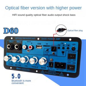 【COD】220v 12v 24v Digital Bluetooth 5.0 Karaoke Amplifier Board HiFi Stereo Subwoofer Dual Microphone Amplifiers for 8-12 Inch Speaker