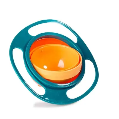 Newborn Baby Bowl Universal Gyro Bowl Practical Design Children 360 Degrees Rotate Balance Gyro Umbrella Bowl Spill-Proof Bowl