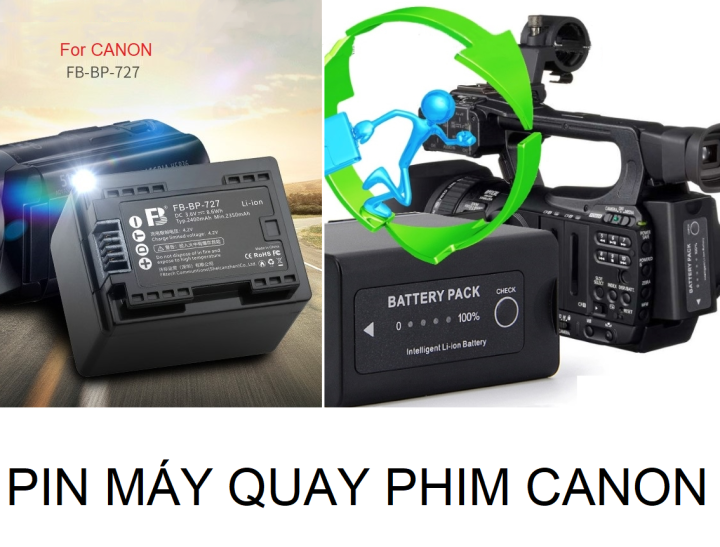 Pin+ Sạc Máy quay phim Canon: Pin thay thế Pin Canon BP-808/BP-809