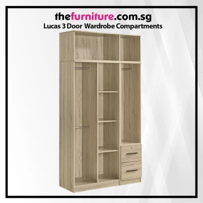 Lucas 3 Door with Drawer and Mirror Wardrobe Combo 2