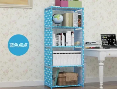 Four Column DIY Book Storage Bookshelf Rack Student Bookcase Cabinet Creative Assembly_四格书架置物架学生书柜儿童组合储物收纳柜创意组装_Rak Buku Empat Grid Rak Buku Gabungan Penyimpanan Kabinet Penyimpanan Kanak-Kanak