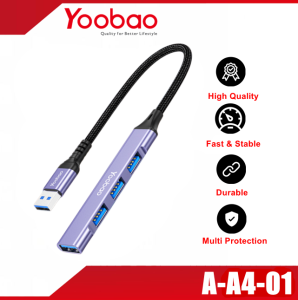 YOOBAO A-A4-01 USB-A 2.0 Male to USB-A 2.0 Female-4 / A-A4-02 USB-A 3.0 Male to USB-A 3.0 Female-1+USB-A 2.0-3 USB-A Hub