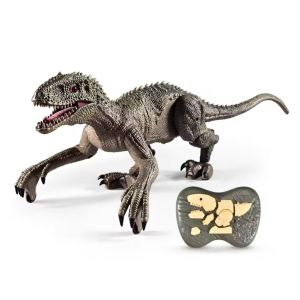 Rechargeable Remote Control Dinosaur Toys for Kids Children Electronic Realistic Velociraptor RC Dinosaur Walking Robot Dino with Lights and Roaring Sounds Christmas Gift Fun Gifts