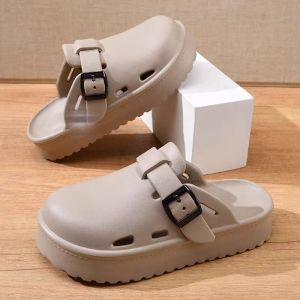 Free Shipping New Style Of Clogs Thick-Soled Sandals Color-Blocked Design Versatile For Outdoor Wear WomenS Closed-Toe Slippers