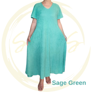 SEHS Emilia Plus Size Maxi Dress with Bell Sleeves and 2 Side Pockets for L-3XL Body Frames