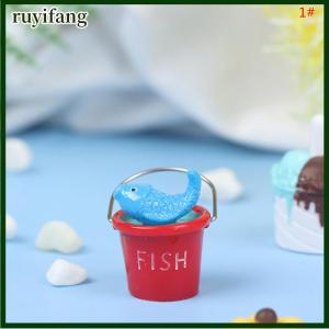 ruyifang 1:12 Dollhouse Mini Seaside Beach Decor Beach Umbrella Parasol Bucket Doll Toy