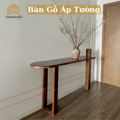 Bàn Console Gỗ Tràm Tự Nhiên Kê Áp Tường - Xưởng Mộc Maido
