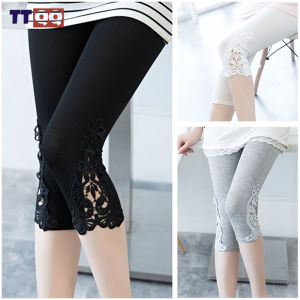 TTQQ Womens Lace Leggings Breathable Summer Thin Stretch Slim Waist Plus Size Lace Pants