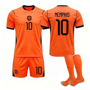 AU2627 Netherlands home football jersey World Cup national team Van Dijk 4 De Jong jersey and team uniform set
