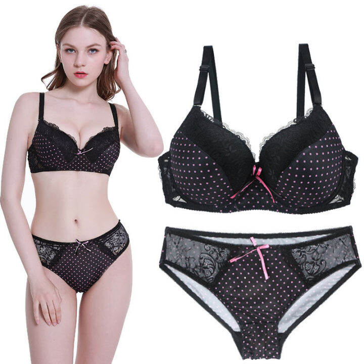 Sexy Women Lace Push Up Bra Set Intimate Girls Lingerie Plus Size Bcde